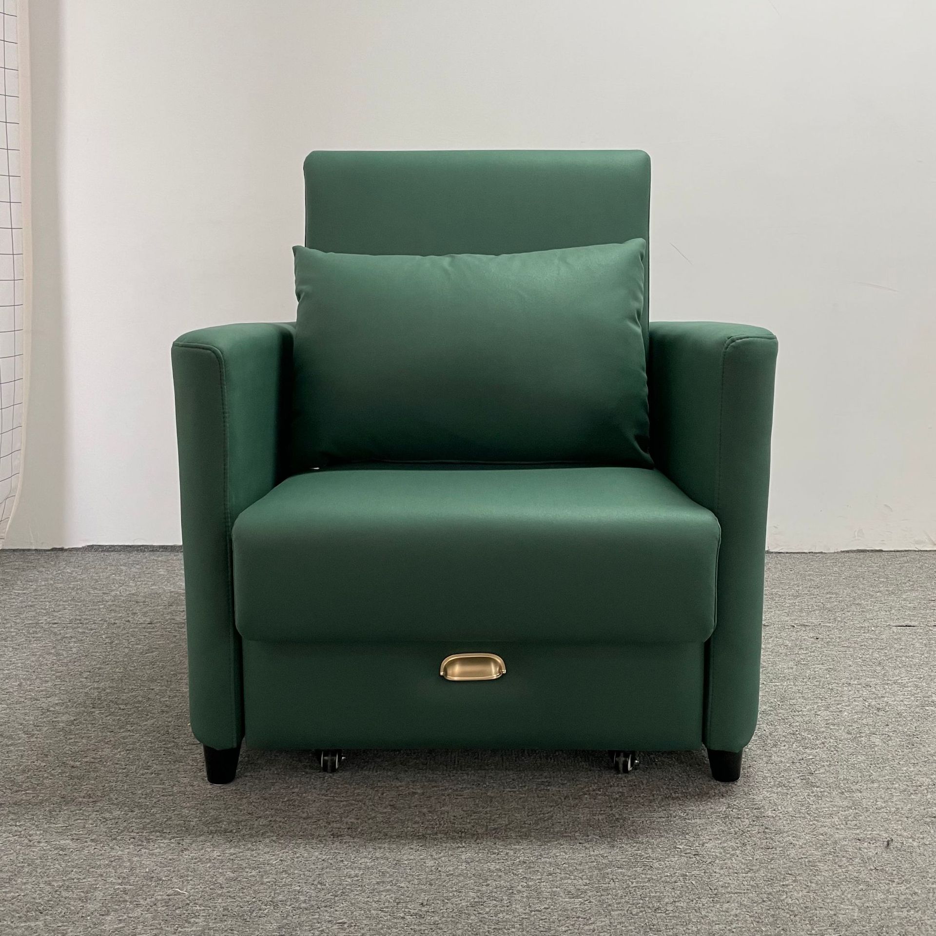Almacenamiento plegable multifuncional de una sola persona balcón sofá cama de almuerzo tecnología tela de cuero silla de acompañamiento médico