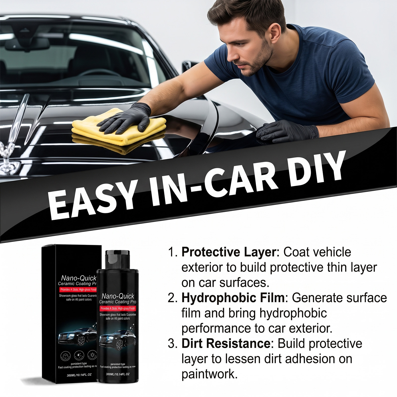 Automotive nano ceramic coating agent, car coating, polishing, cleaning, daily maintenance, stain removal, and brightening care product
