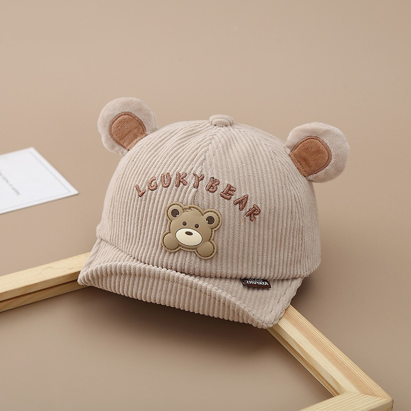 Sombrero para bebés otoño y invierno grueso para bebés masculinos y femeninos primavera y otoño lindos osos sombreros de protección solar