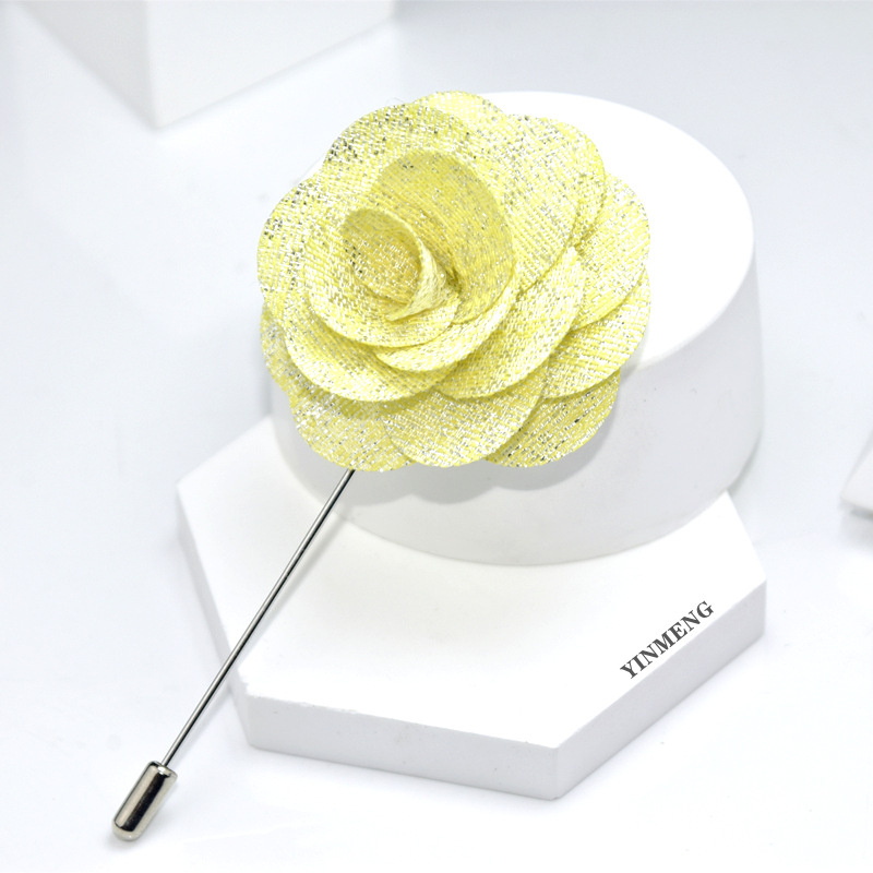 Fabric Flower Tie Brooch