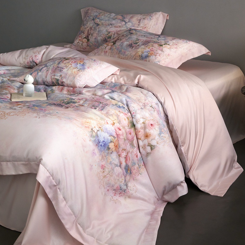 Conjunto de capa de edredão de luxo em seda gelo, roupa lyocell_voghion.com