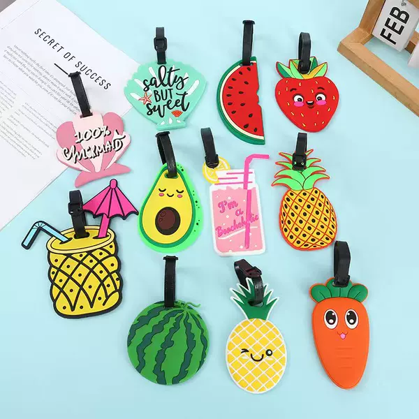 Cartoon Fruit Luggage Tag, Anti-Lost Travel Tag, Identification Tag, Cute Keychain, Bag Pendant, Accessories