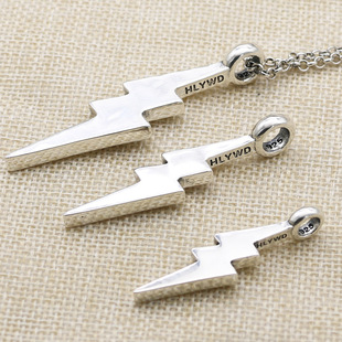 Korean Style Trendy Jewelry, Women's Personalized Chain Pendant, Clavicle Chain, 925 Sterling Silver Necklace, Lightning Pendant, Simple for Men