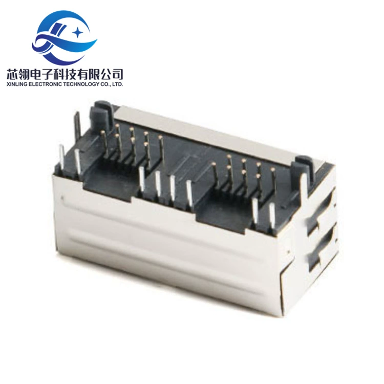 RJ45 network socket network cable interface 8P8C crystal head seat mother seat vertical belt shield direct plug