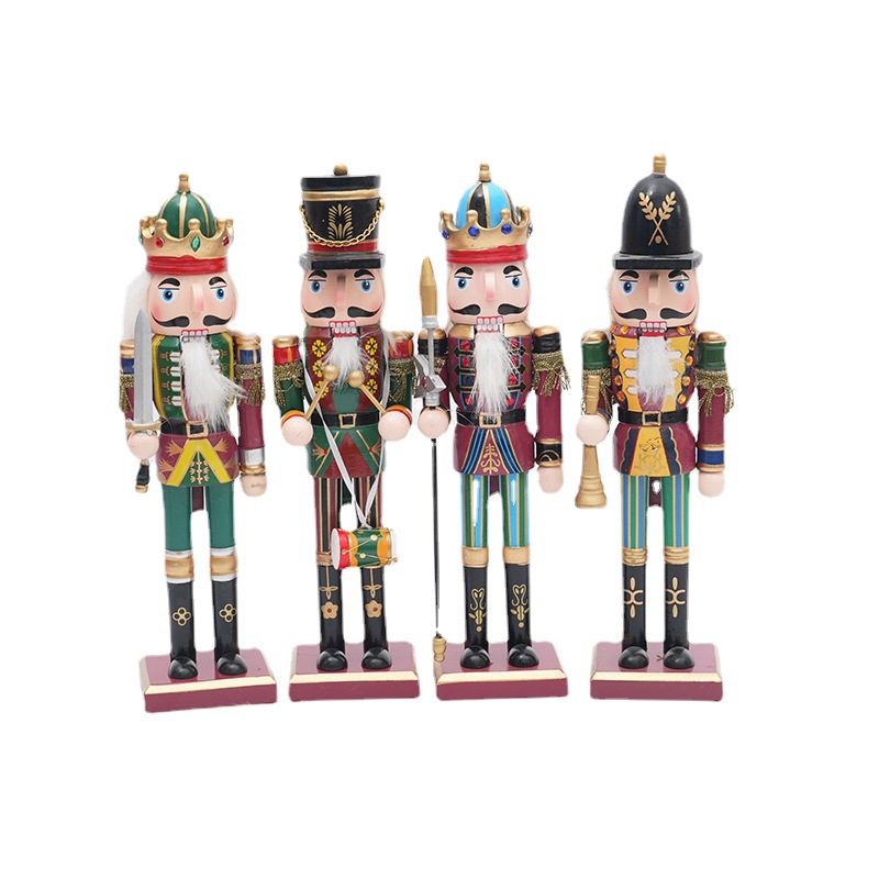 Foreign Trade Christmas Classic Wooden Nutcracker Doll Christmas Home Study Gift Crafts Ornaments Wholesale