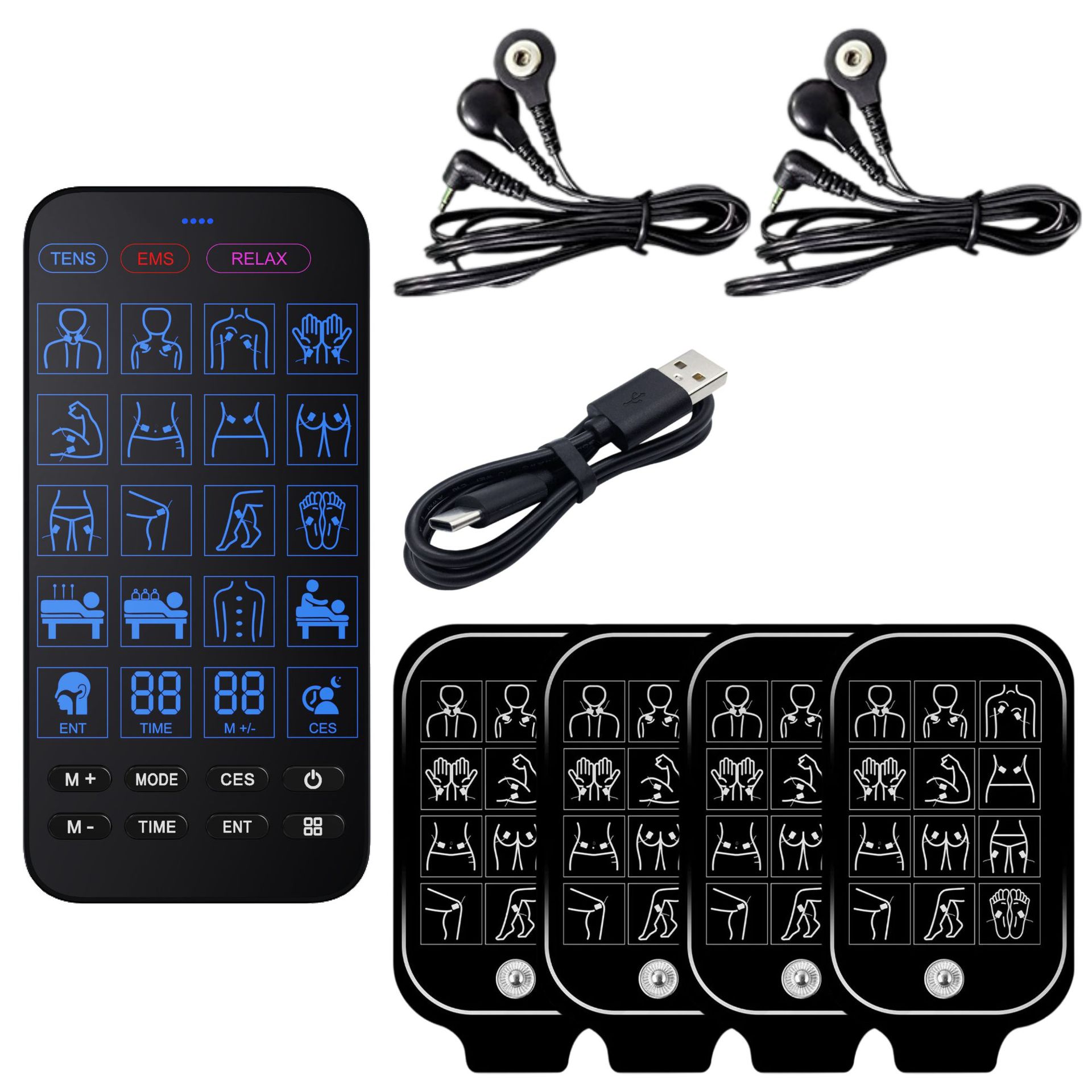 クロスボーダーデュアル出力 TENS 電気パルスマッサージャー EMS 刺激装置中低周波パルスマッサージ器具マッサージ