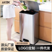 厨房大容量不锈钢垃圾桶创意脚踏高颜值厨房专用脚踩式垃圾桶批发