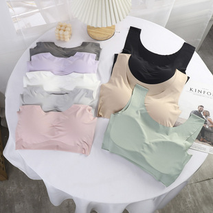 Factory direct peace of mind generation girl bra seamless rims gathered comfortable vest yoga sports underwear women