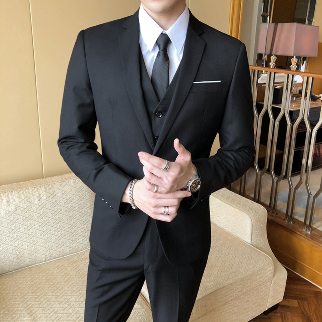 Traje traje chaqueta de los Hombres estilo coreano SLIM-Fit dama de honor novio boda negocios casual profesional ropa formal traje pequeño hombres