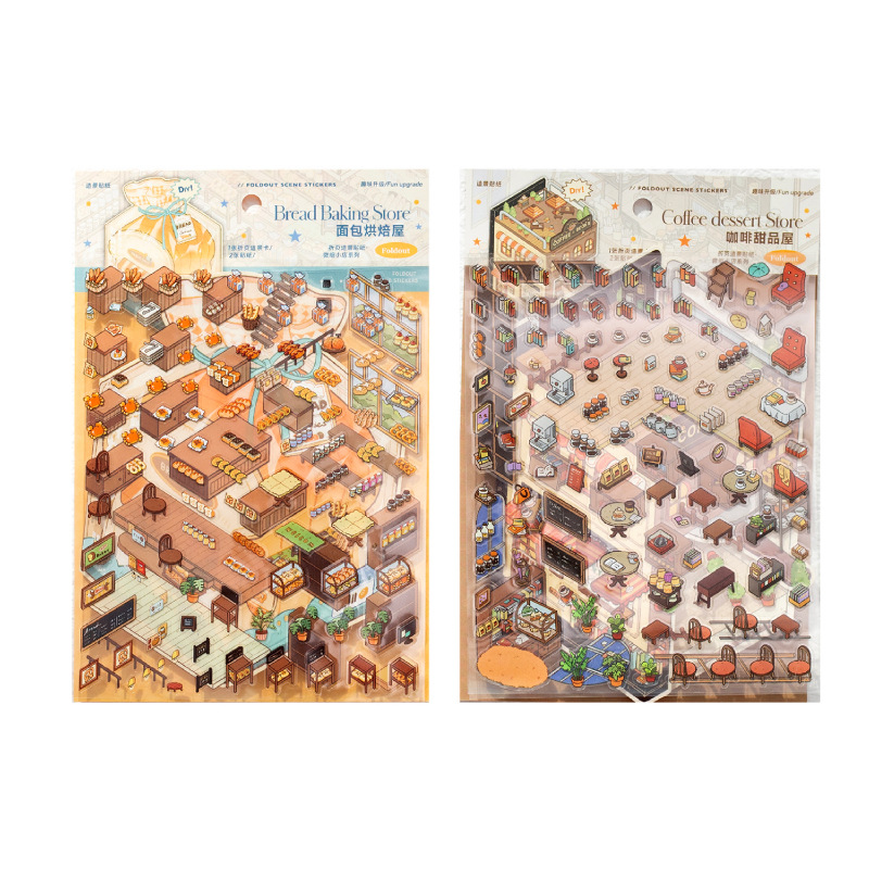 Pegatinas de paisajismo en miniatura 3D plegables de Twilight