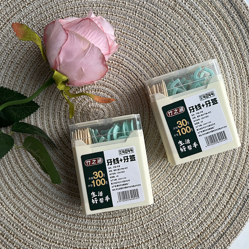 Dental floss and toothpick set 30 floss + 100 picks portable