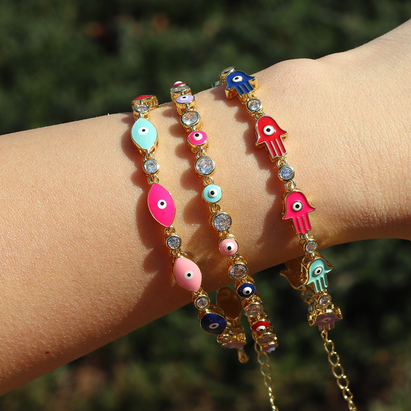 Bracelets Classification Fashion Devil's Eye Copper Bracelets Inlay Zircon Copper Bracelets