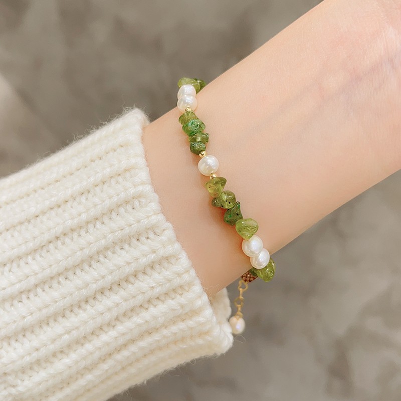 Original Design Heart Shape natural stone Plating Bracelets 1 Piece