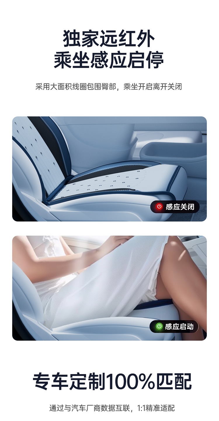 Summer car ventilation seat cushion, cooling seat pad, summer breathable and heat-dissipating cool pad, truck massage cushion, Tesla