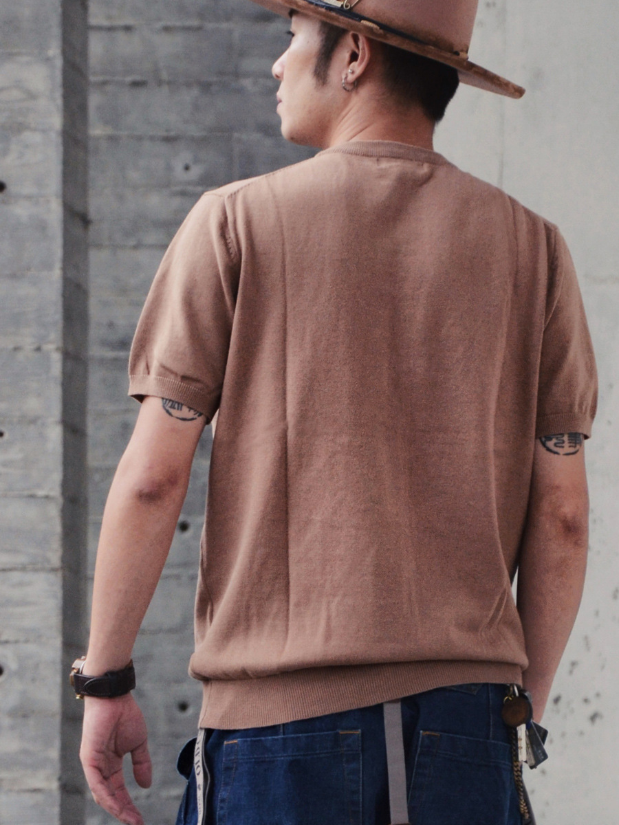 GDDQSDC純綿糸ニット男性半袖tシャツ丸首純色底シンプル基礎通勤ビジネス軽贅沢