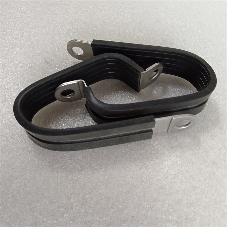 厂家供应福莱通双管 多管304包胶管夹 带卯片高压线束固定支架