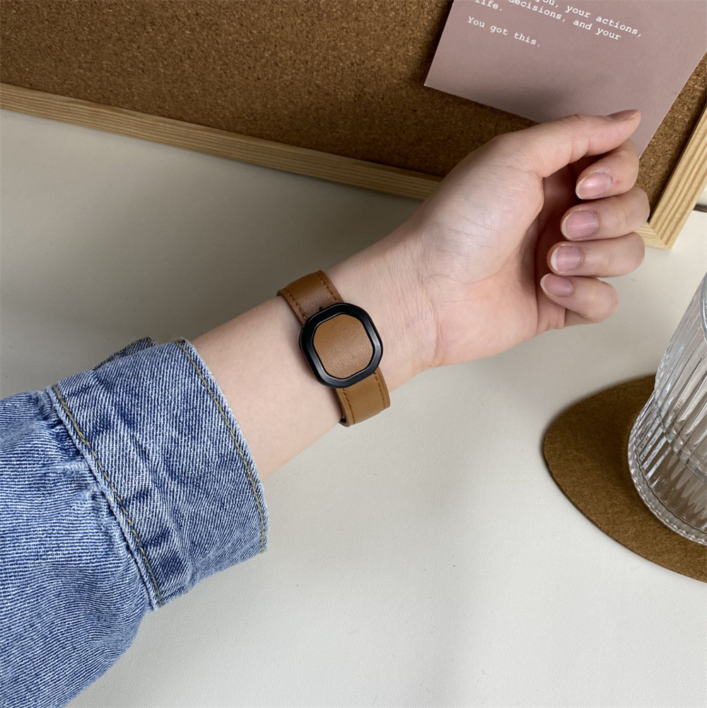 Sobib Samsungi ja Huawei moodsa stiiliga kellarihmadele, 20 mm ja 22 mm, Nautiluse magnetilise kokkupandava pandlaga nahast kellarihmadele._voghion.com