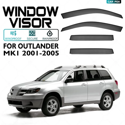 For Mitsubishi Outlander Sports Rain and Rain Board Outlander Sport Window visor (Rain shield) - standard-packing-without-logo-outlander-outlander-mk1-2001-2005-no-bright-strips-rain-shield-corner-protector-packaging