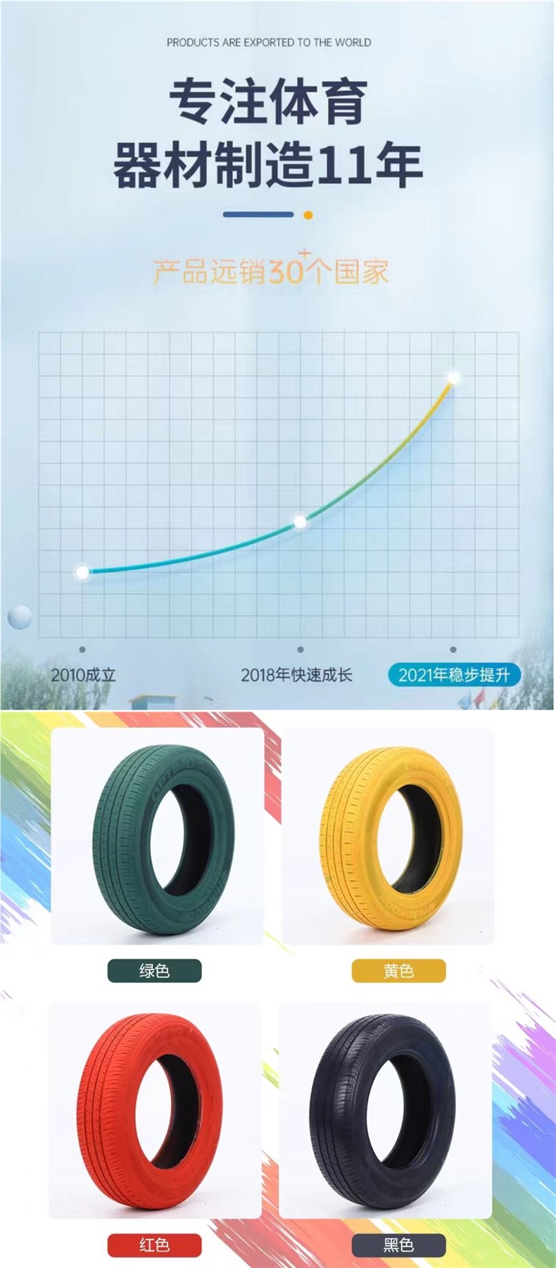 Kindergarten colorful tires, children's defense sensory training equipment, camouflage tires, outdoor real-life CS decorative tires