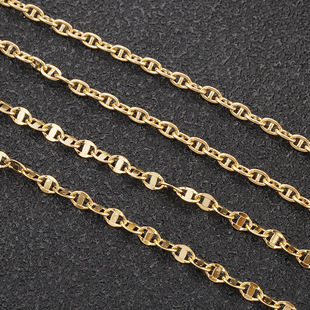 Cross-border New Color-preserving Stainless Steel Pressed Light Japanese Chain Round Wire Japanese Solder Chain diy Jewelry Material Accessories