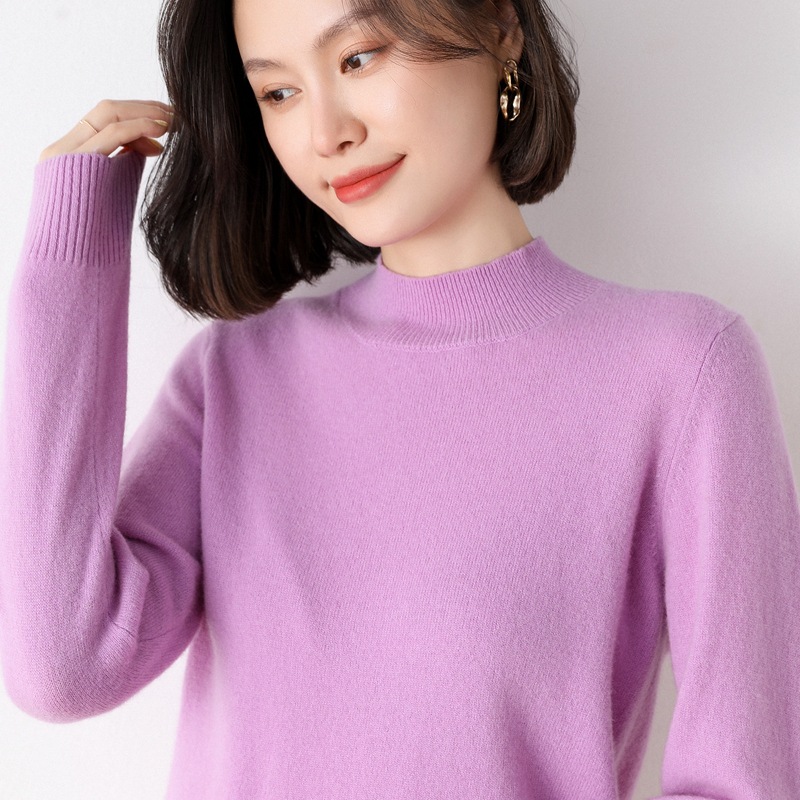 Woolen sweater, short knitted set, high collar, oversize