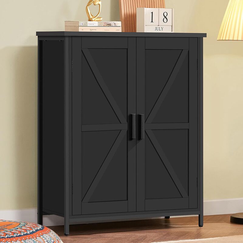 Cross Border Lockers Small Cabinet with Barn Door with Shelves Farmhouse Cabinet Living Room Dining Room Entrance