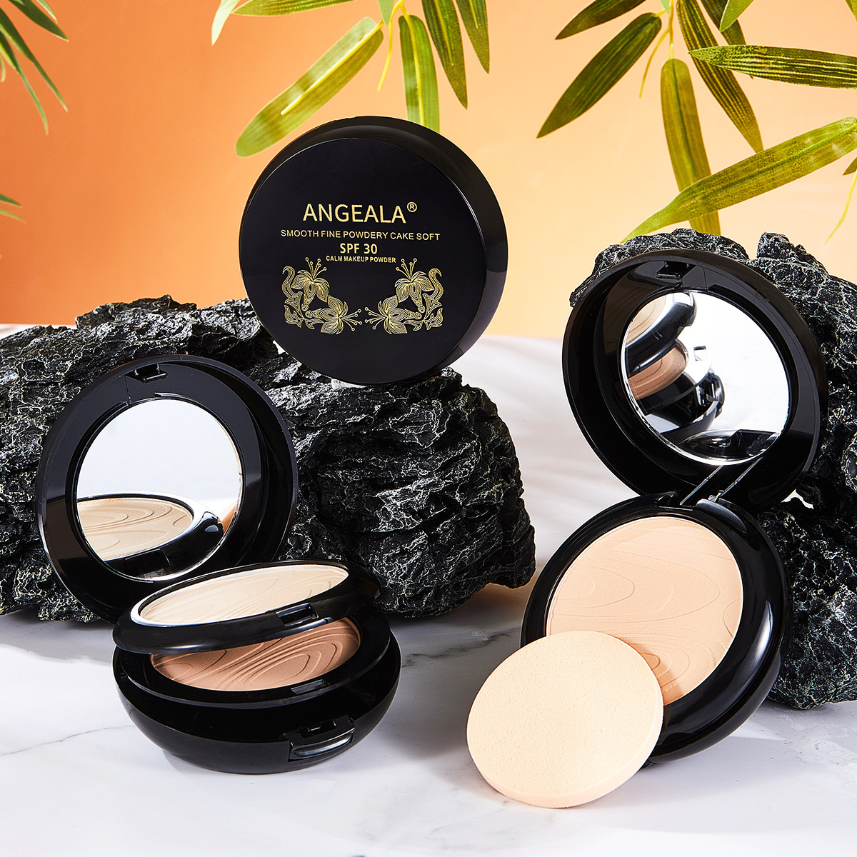 Angeala Smooth double-deck Oil control Powder Trimming Concealer Primer Cross border Foreign trade wholesale