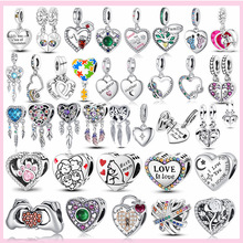 PAMELA 925 Sterling Silver Love Heart Charm Sister Family Op