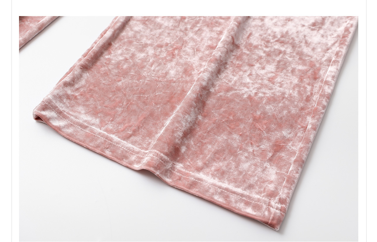 Quần ống rộng nhung lụa kiểu Trung Quốc mới, jacquard màu trơn, phong cách văn nghệ — Màu đen, Màu vàng, Màu hồng, Màu mơ chi tiết 25