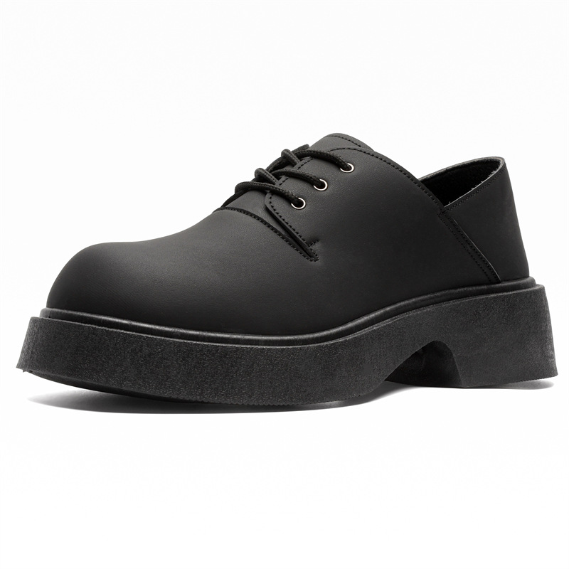 Zapatos de cuero de hombre, tendencia de moda de alto valor japonés, zapatos de derby de caída británica, zapatos casuales para hombres.