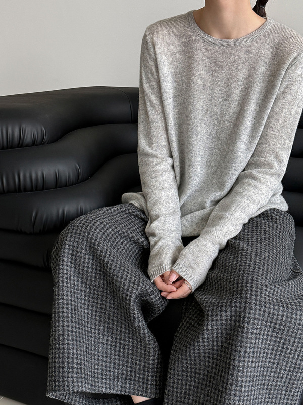 鹿西 韩系高级感百搭羊毛针织打底衫女秋季新款修身显瘦上衣ss797|undefined
