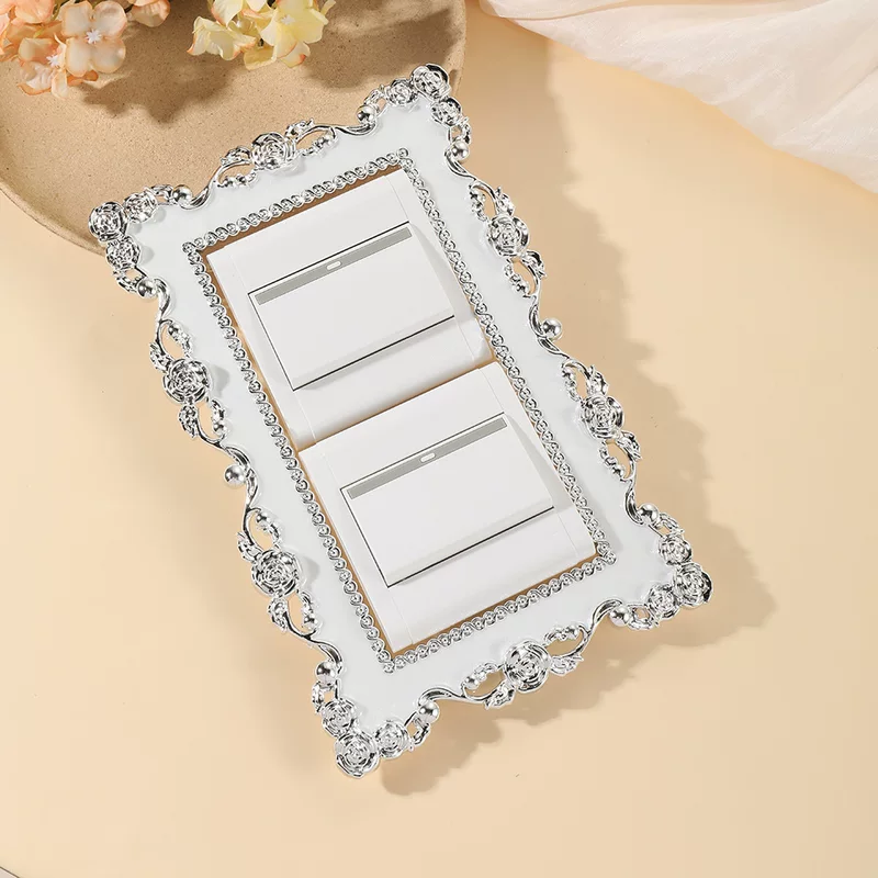 European-style creative rose lace candy color 4043 86*172 resin double switch socket factory direct