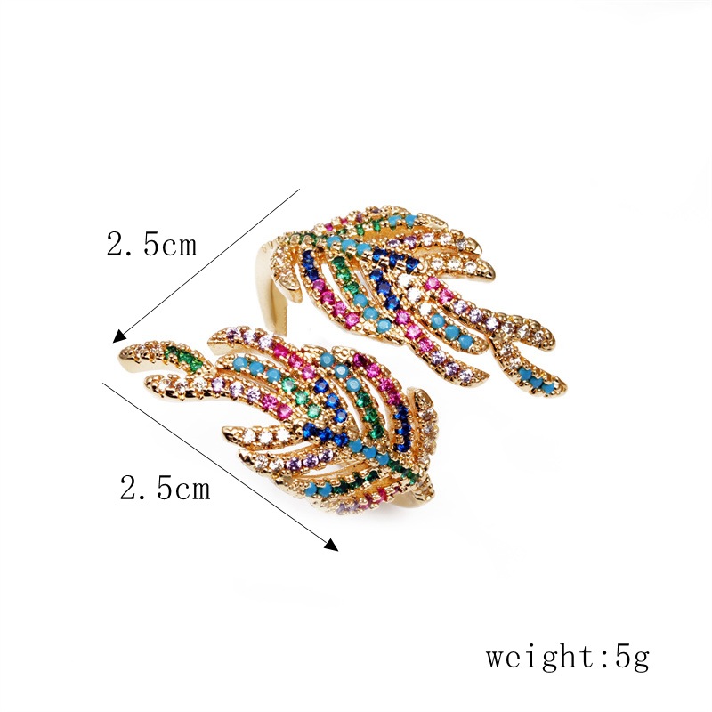 Fashion Butterfly Copper Rings Micro Inlay Zircon Copper Rings