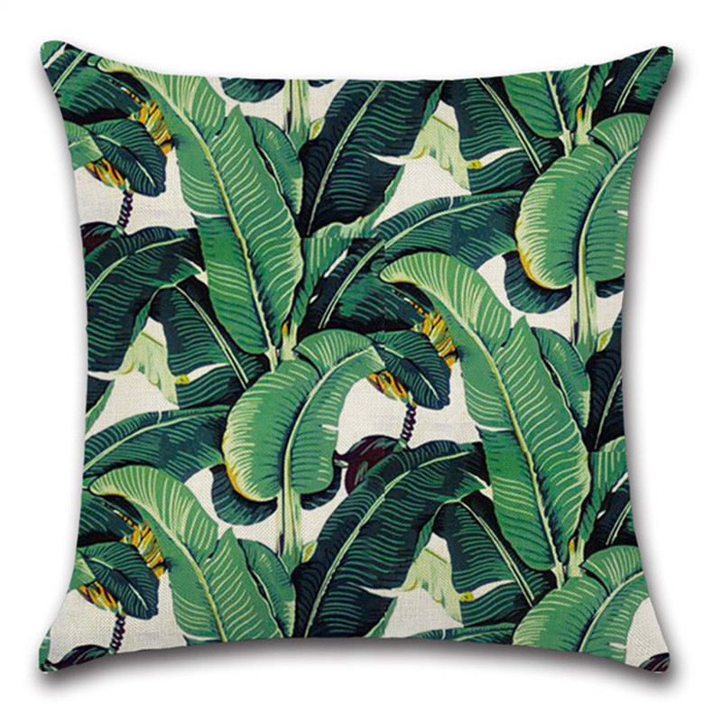 YC Amazonas plantas tropicales flor decoración abrazo funda de almohada casa sofá funda de almohada cojín de hoja de plátano coche