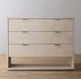 American RH Original Single Bucket Cabinet French Country Retro Solid Wood Furniture Bedside Table Italian Simple Light Luxury Children's Side Cabinet