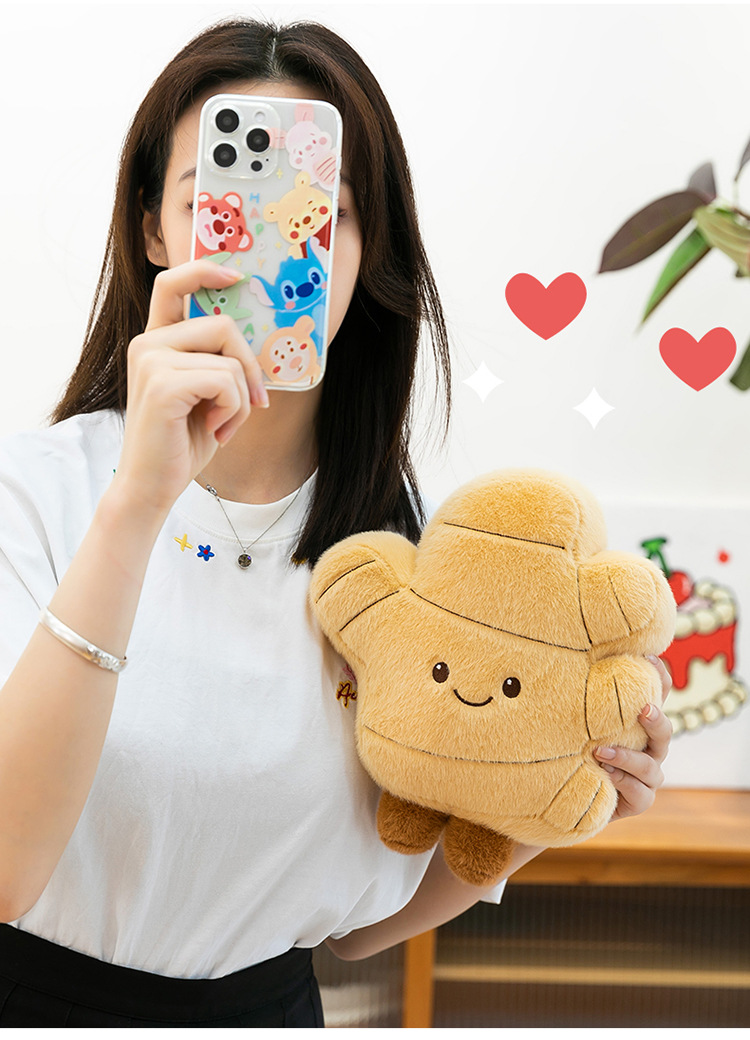 Cute Ginger Stuffed Toy Pillow New Creative Doll Soothing Doll Cartoon Cute Simulation Food Doll