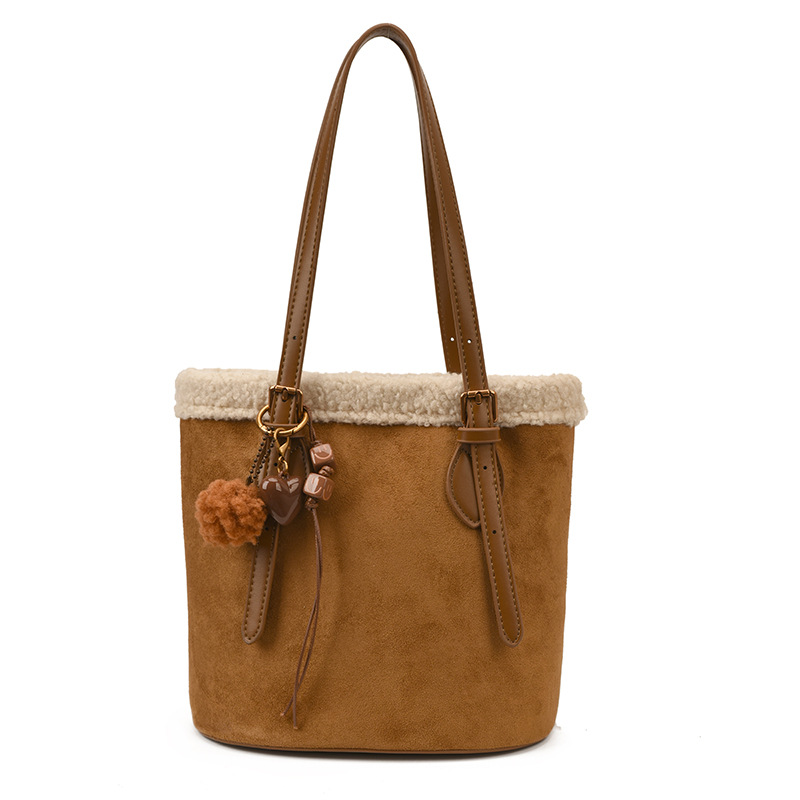 Bolsa de seda retro de alta calidad para mujeres 2025 nueva bolsa de cubo portátil de gran capacidad, bolso de hombro de seda