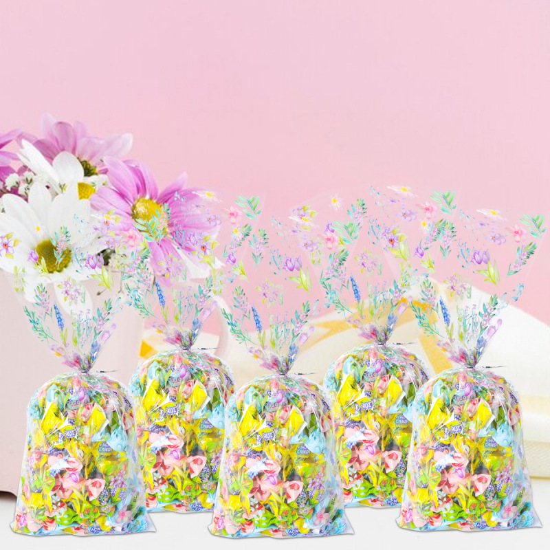新しい花柄 OPP キャンディバッグフラット口包装袋花柄キャンディビスケットパンタイ包装袋バッチ|undefined
