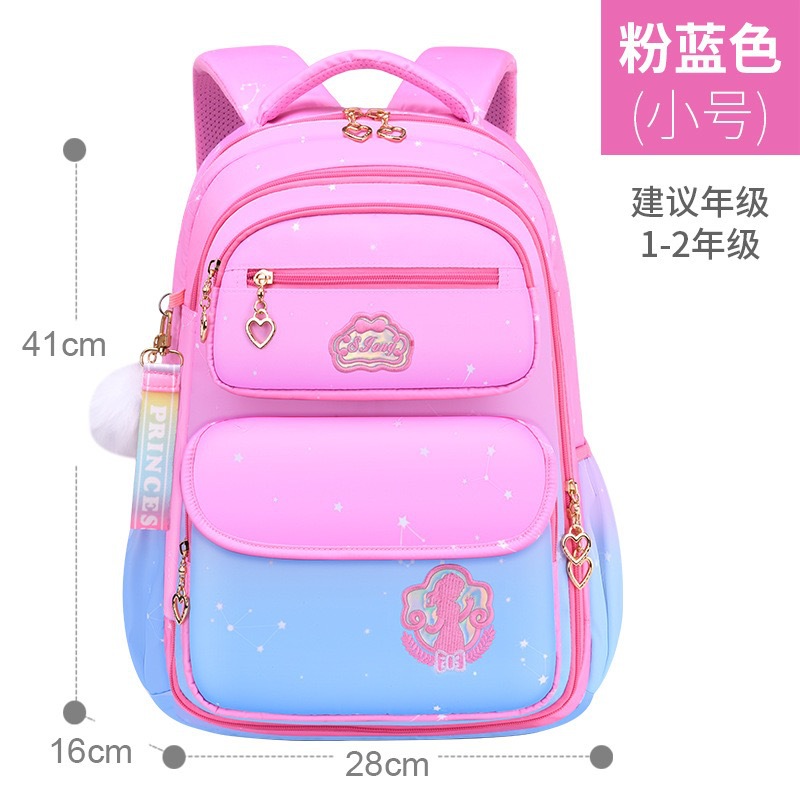 Nuevo estudiante de la escuela primaria schoolbag chica grado 1-3-6 5 niños de la princesa puerta del refrigerador mochila ligera reducción de carga al por mayor