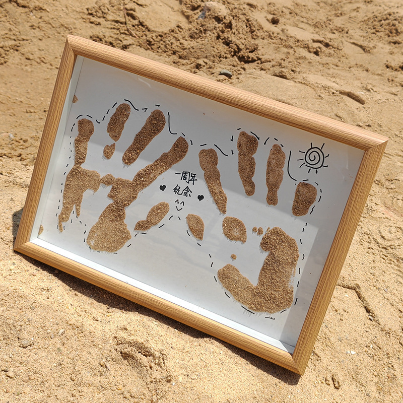 Handprint Photo Frame DIY Couple 520 Chinese Valentine's Day Handmade Gift Boyfriend Best Friend Palm Print Seaside Souvenir Handprint Photo Frame DIY Couple 520 Chinese Valentine's Day Handmade Gift Boyfriend Best Friend Palm Print Seaside Souvenir