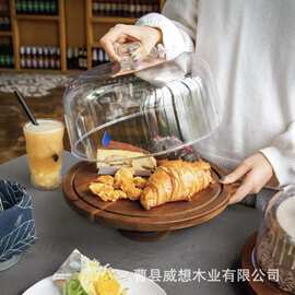 木质蛋糕托盘婚礼派对甜品盘桌面高脚果盘家用亚克力蛋糕展示盘