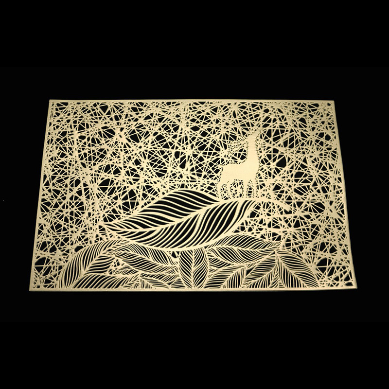 Paso en Venta caliente estilo simple mantel aislamiento occidental mantel nuevo oro PVC restaurante café estera decorativa al por mayor