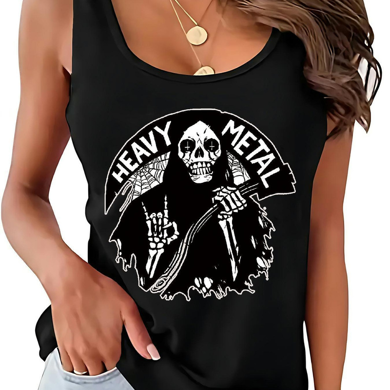 European and American Cross-Border New Style Multi-Style Printed Sleeveless T-Shirt, Amazon's Best-Selling Comfortable Casual Printed Women's Top T-Shirt