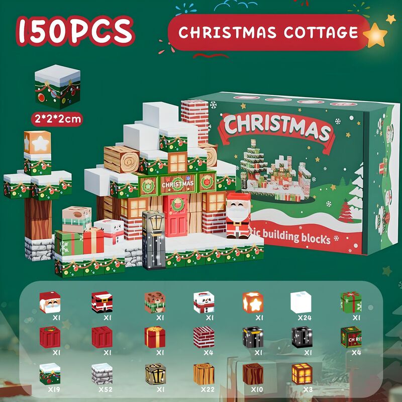 クロスボーダー Amazon My mc World 磁気ブロック クリスマス磁気ピース 子供用 DIY 磁気ビルディングブロックおもちゃ|undefined