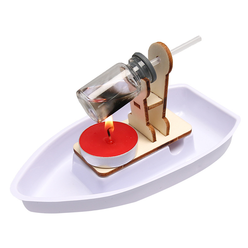 Diversión modelo barco de vapor ciencia experimento enseñanza juguetes estudiantes de primaria y secundaria hecho a mano DIY tecnología pequeño paquete de material de producción