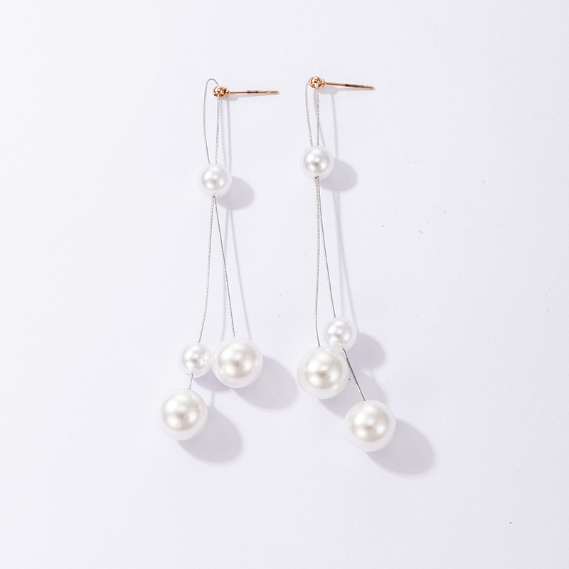 Fashion Metal Pearl Earrings display picture 5