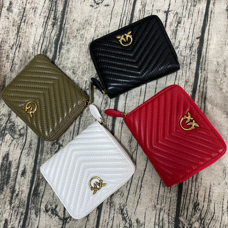 2023 Sheepskin Swallow Bag Short Wallet Sheepskin Women's Wallet Quilted Herringbone Short All-match Wallet