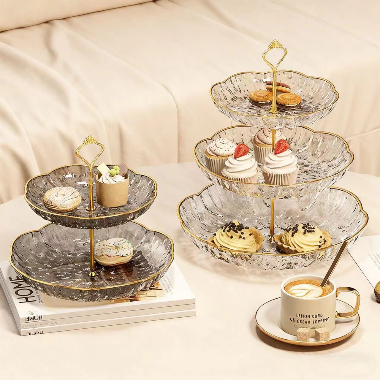 水果盘家用客厅茶几多层糖果盘蛋糕托盘轻奢高档零食甜品台展示架