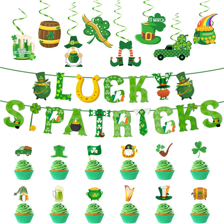 2024 Nueva Bandera de St. Partrika espiral pequeña bandera