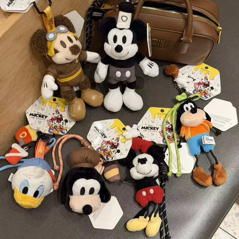 Authentic Honey Jar Mickey Pilot Donald Duck Goofy Plush Toy Miu Pendant Backpack Keychain Lanyard